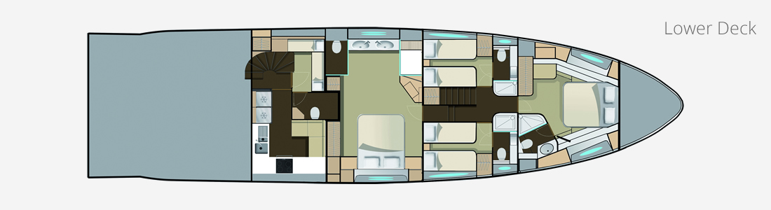Numarine 78 HT Lower Deck